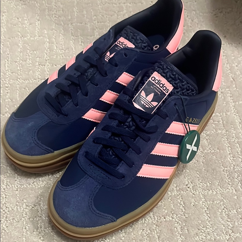 Adidas Gazelle Navy and Pink Sneakers